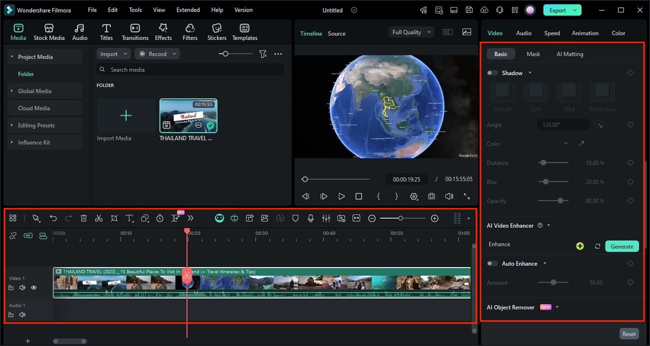 Edição de vídeo do Filmora