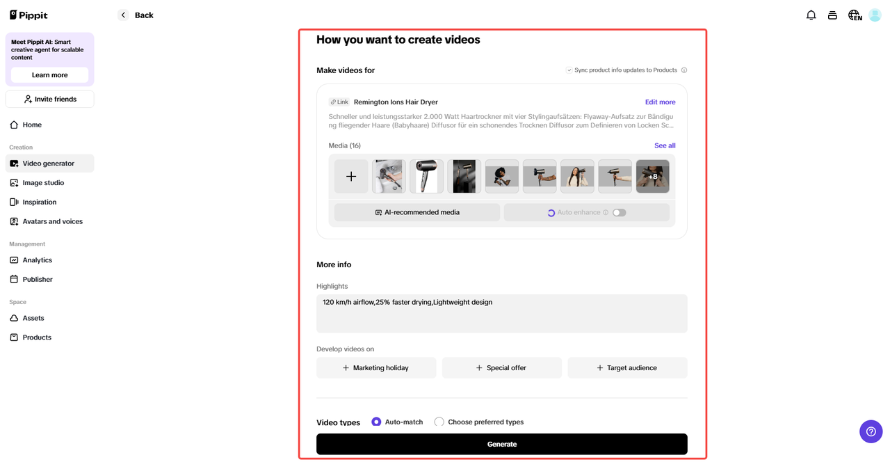 Tùy chỉnh cài đặt video