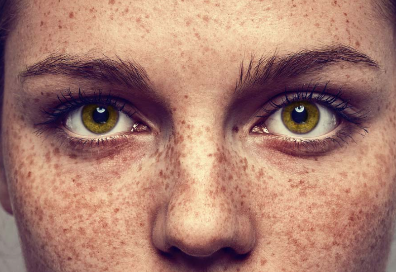 Portrait highlighting facial textures