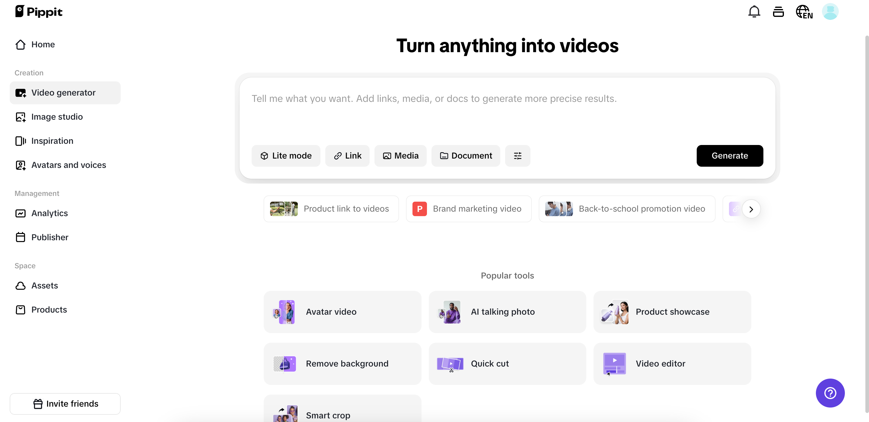 Start with links and media