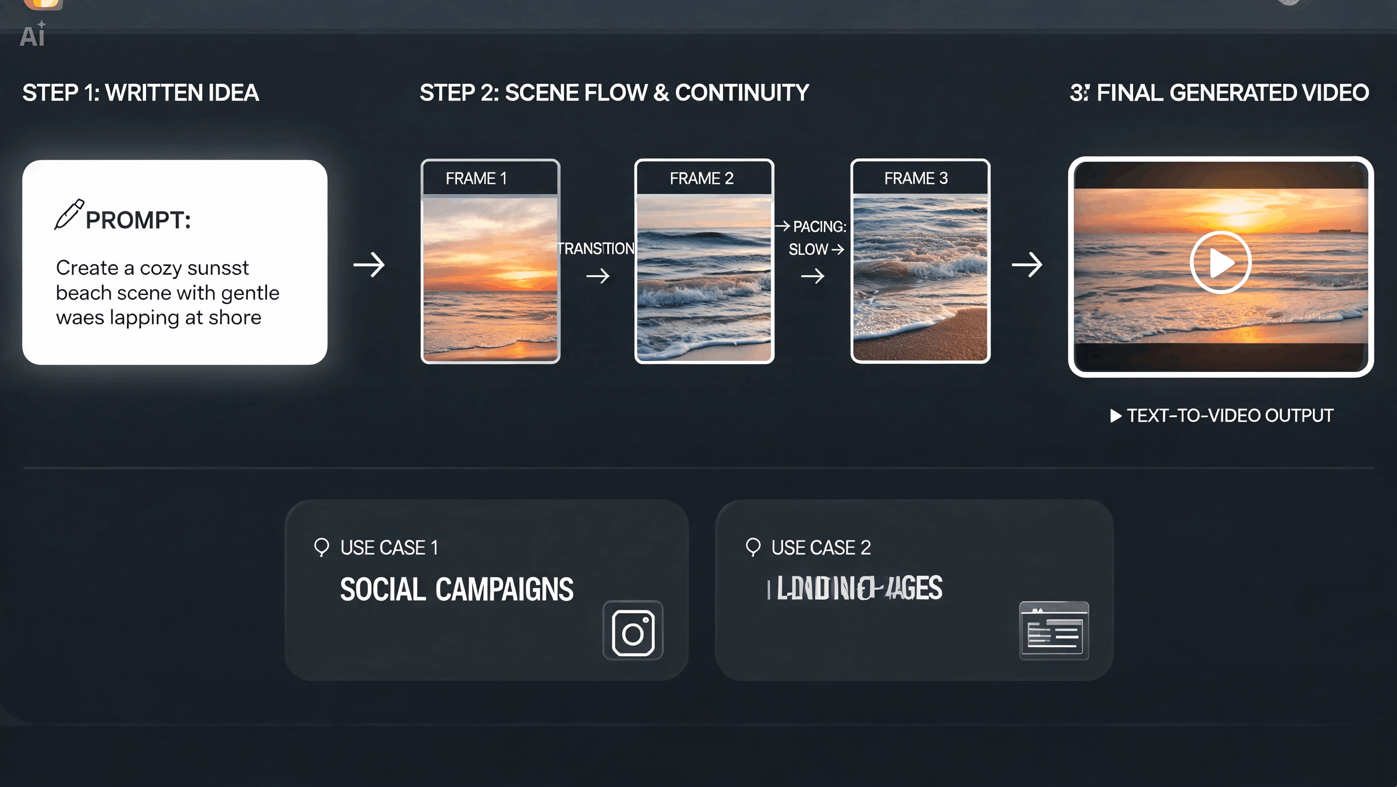 Text to video with stronger scene flow