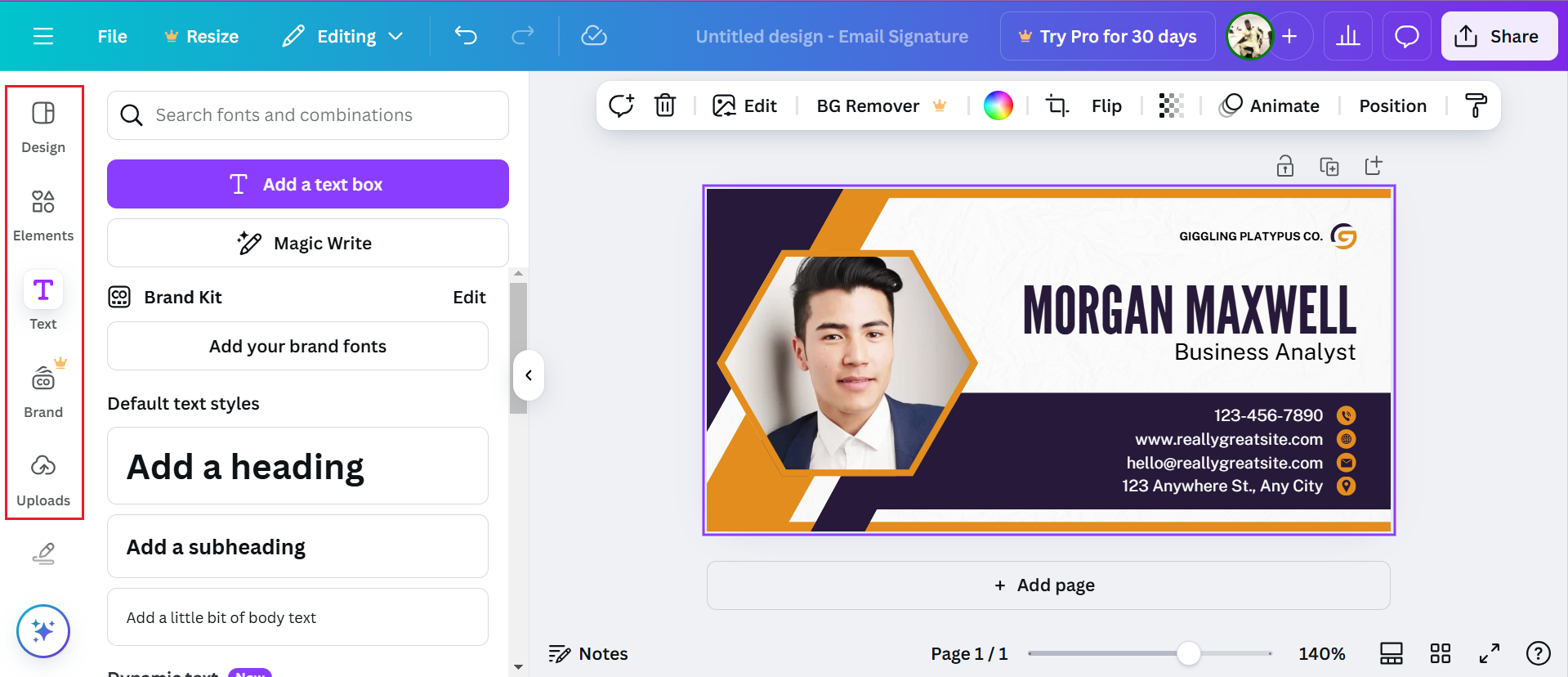 create email signature for business
