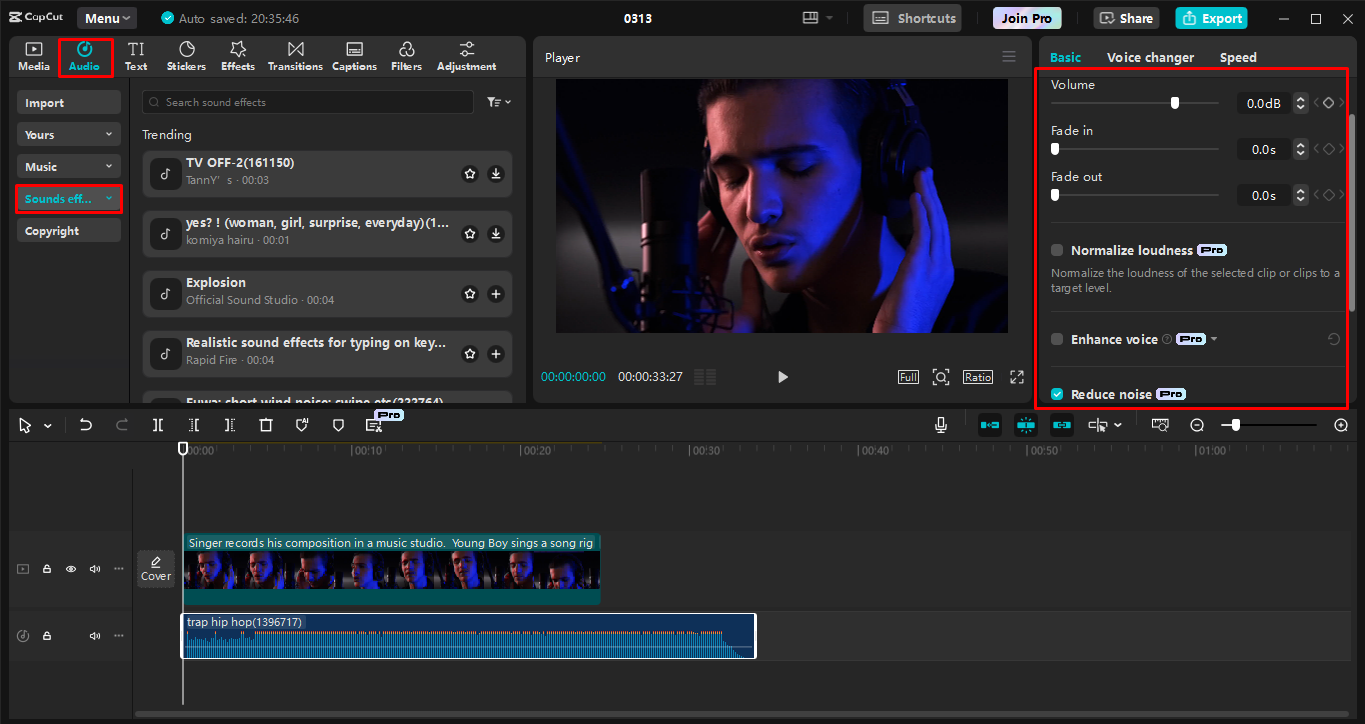 Pagdaragdag at pagpapahusay ng musika sa CapCut desktop video editor