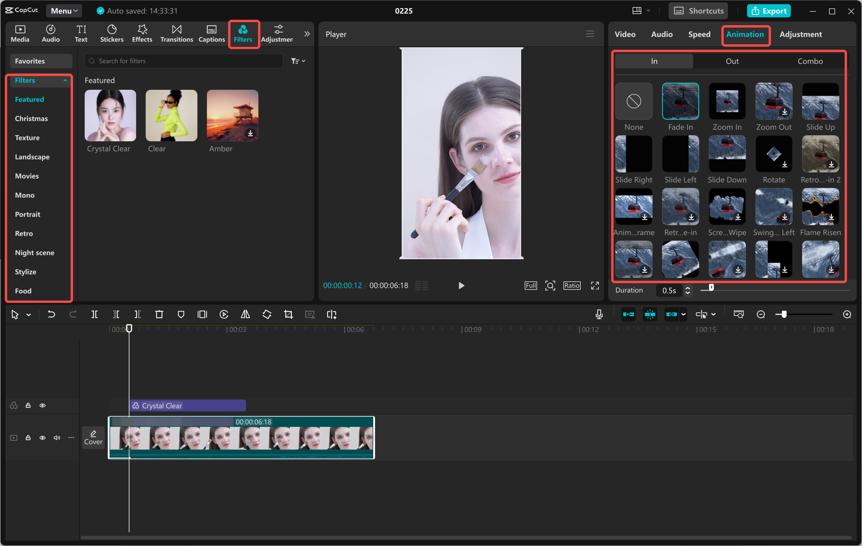 Editing the reel in the CapCut desktop video editor