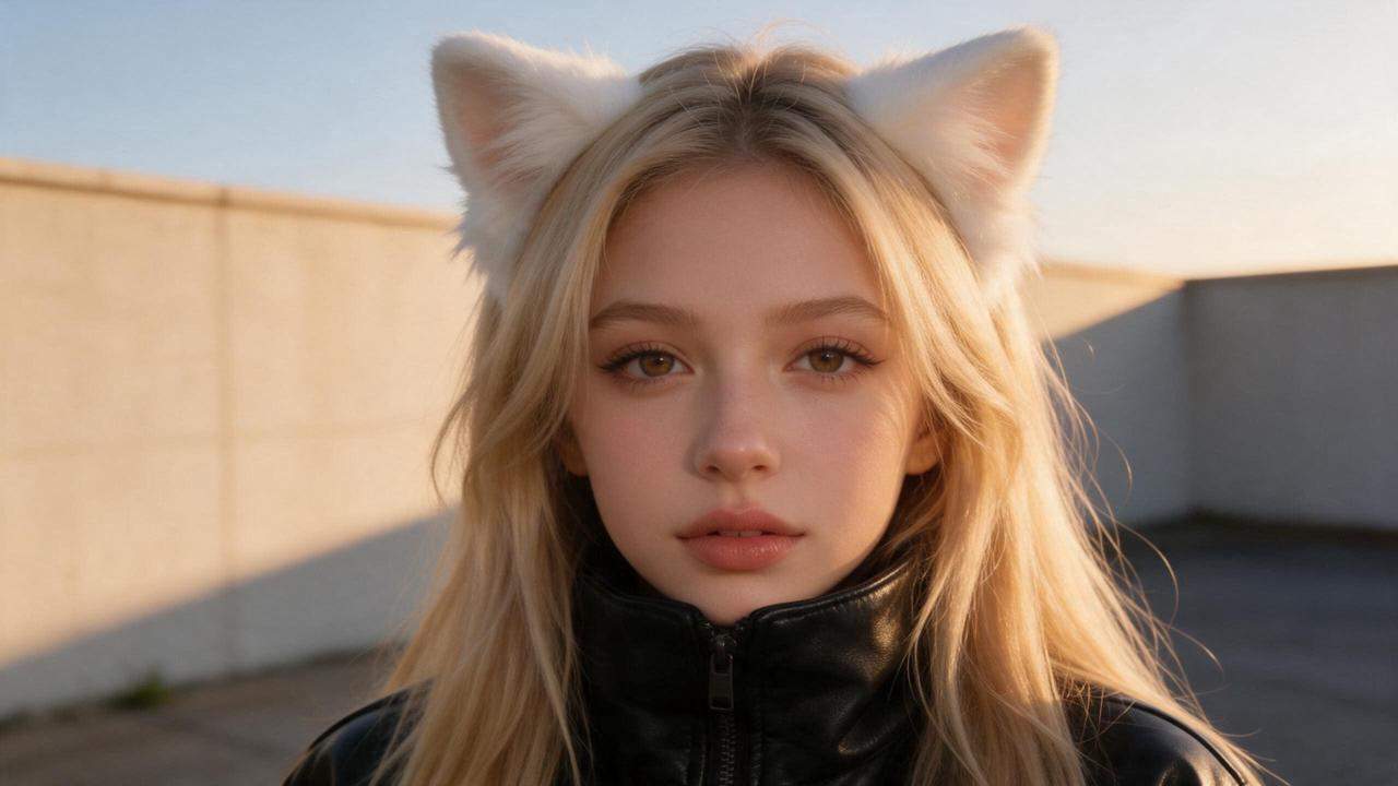 Oreilles de chat moelleuses réalistes pour les photos de portrait