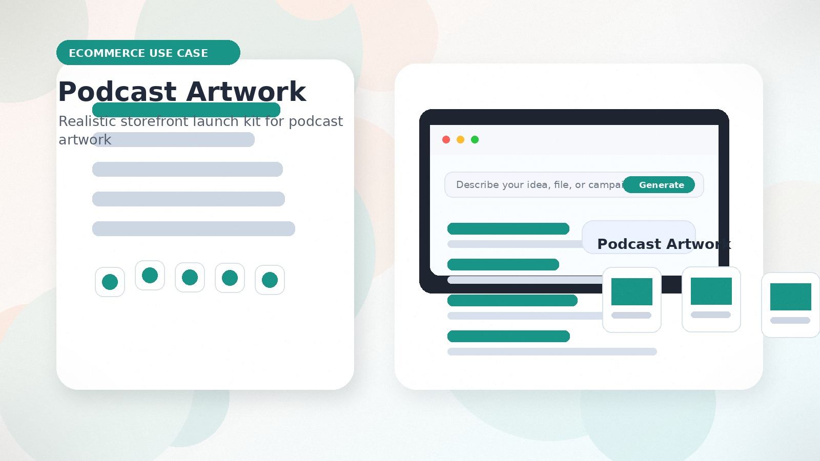 Podcast Artwork realistic ecommerce use case visual for podcast artwork