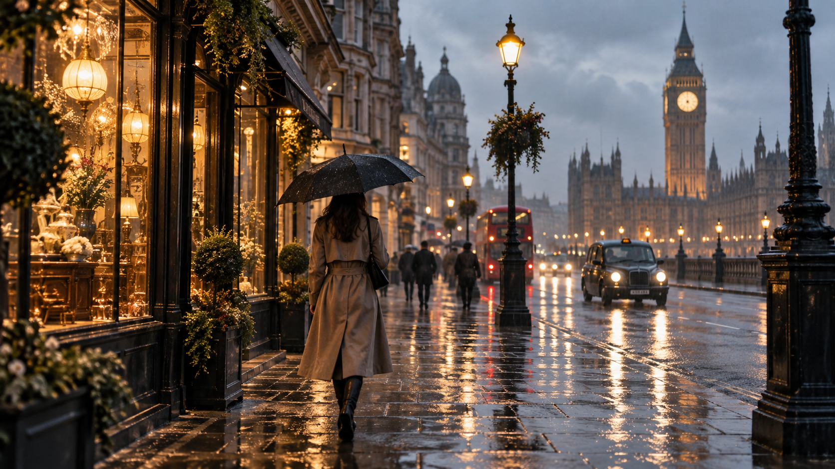 an atmospheric London AI city scene