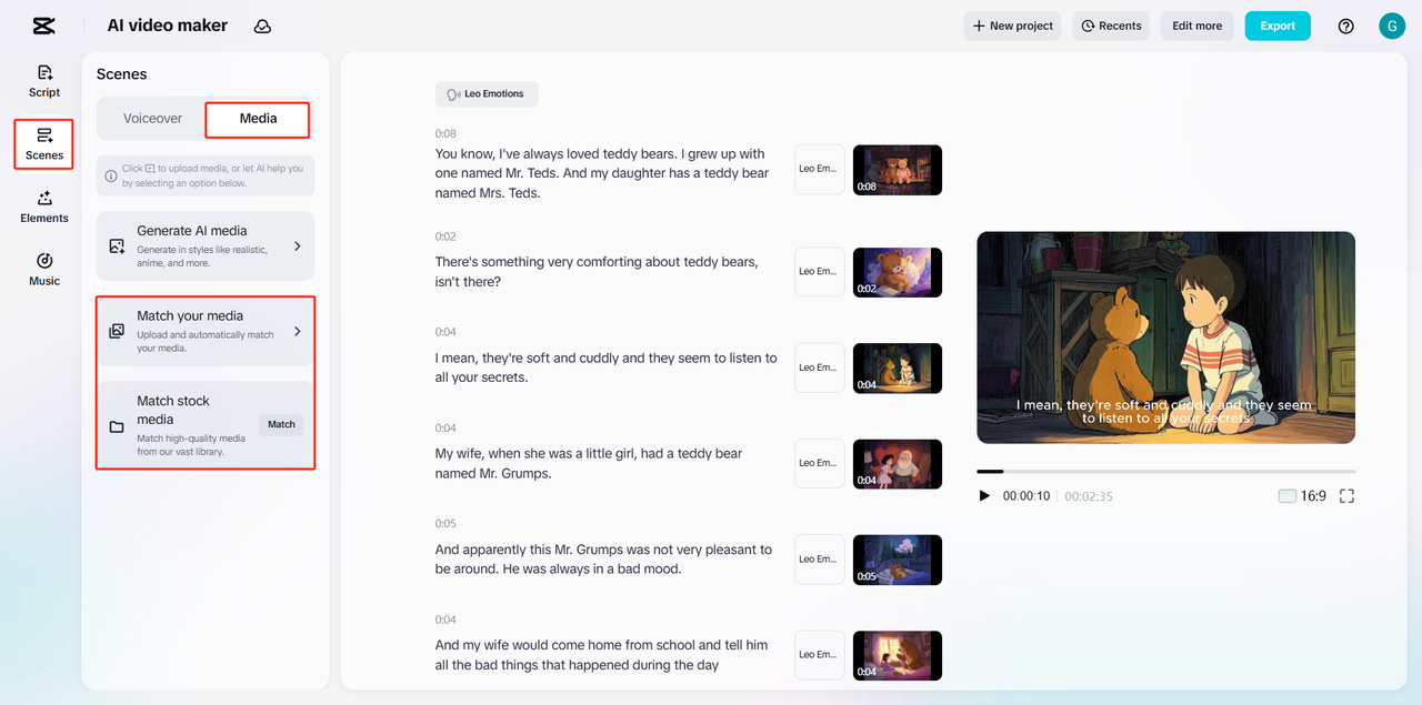 Replace the media from the CapCut desktop video editor