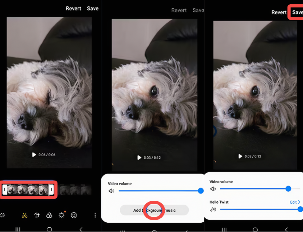 Edycja i eksportowanie wideo na Samsung