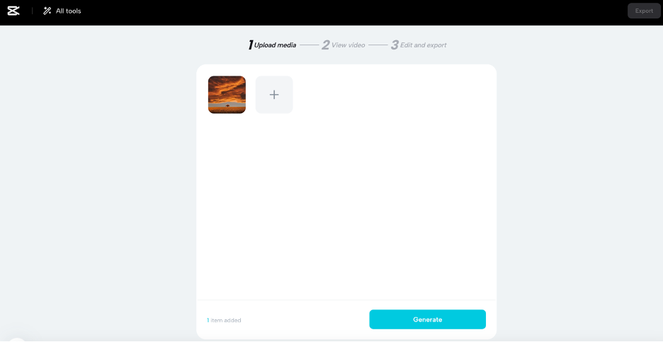Upload your chosen pictures or videos  on CapCut online video editor