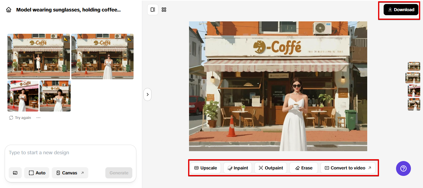 Exportando imagem gerada do Pippit