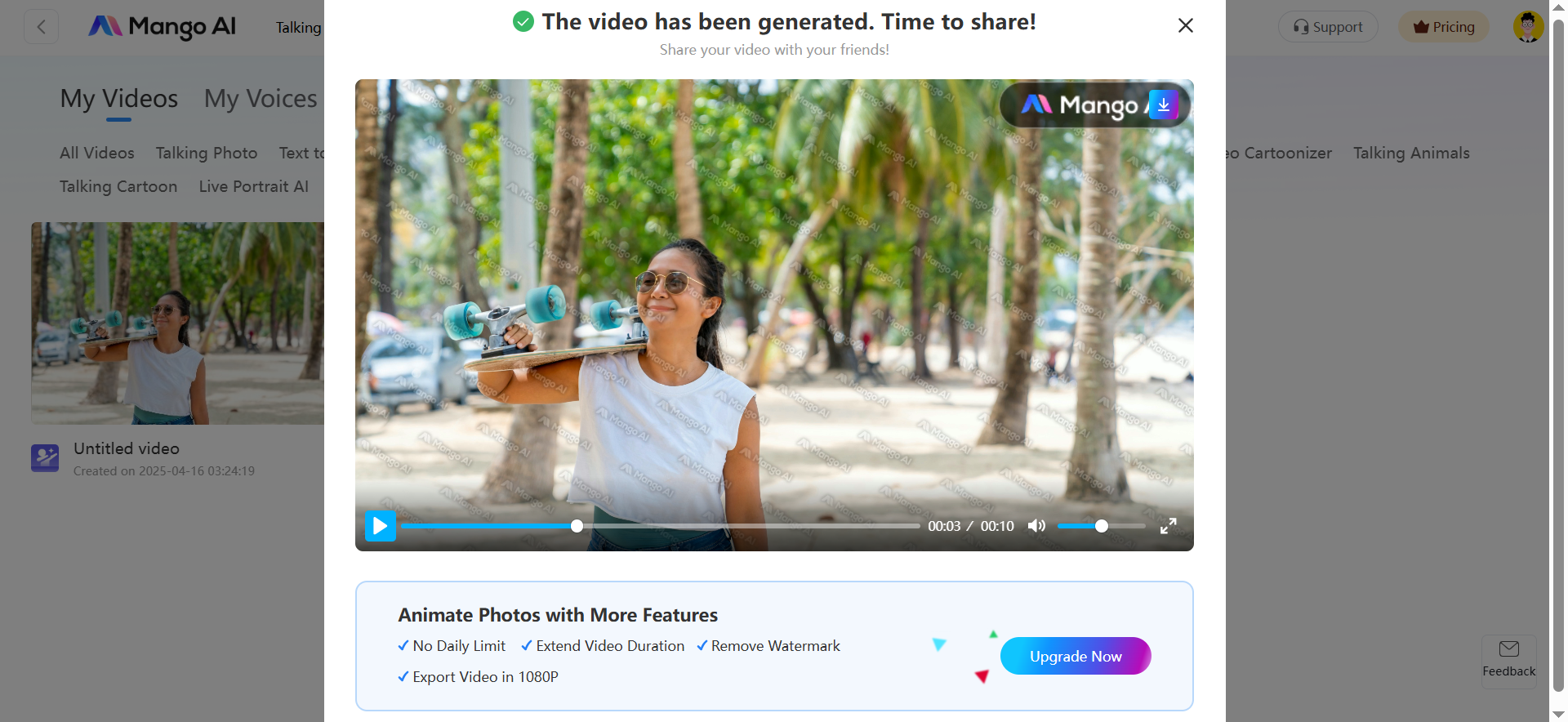 Mango Animate's animation interface