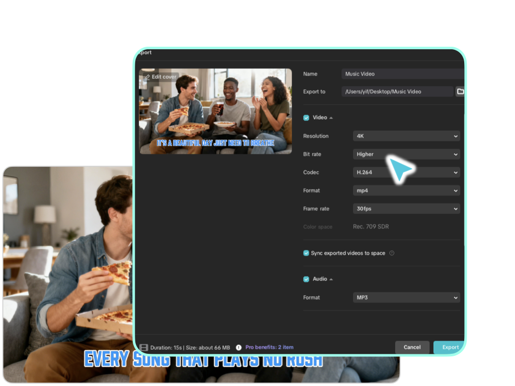 Export and Share