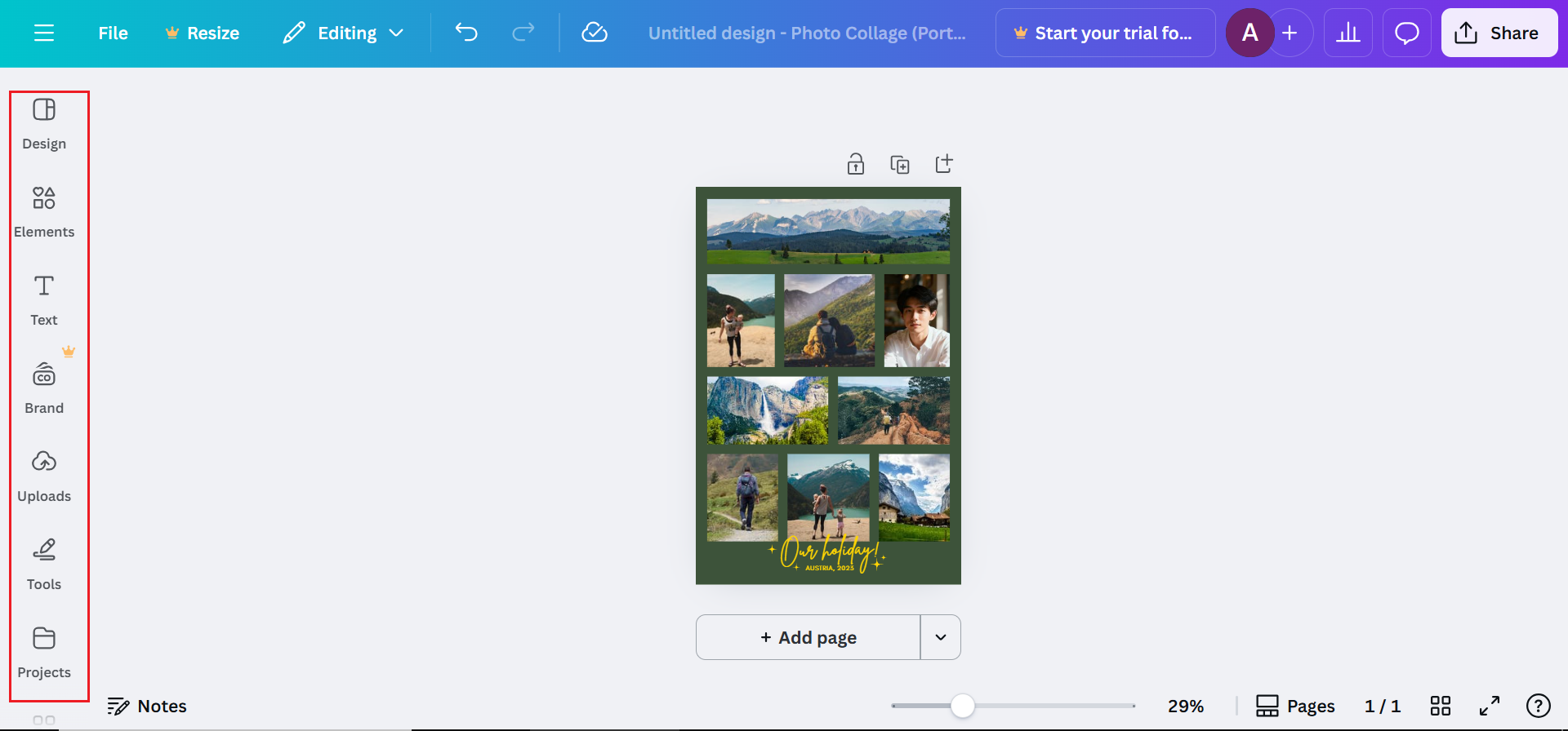 Upload and customize your photos