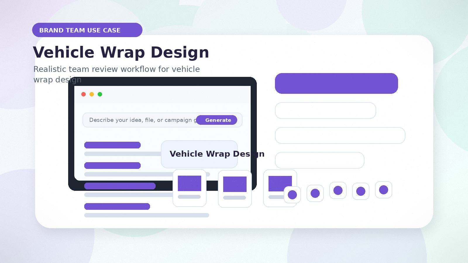 Vehicle Wrap Design realistic brand team use case visual for vehicle wrap design