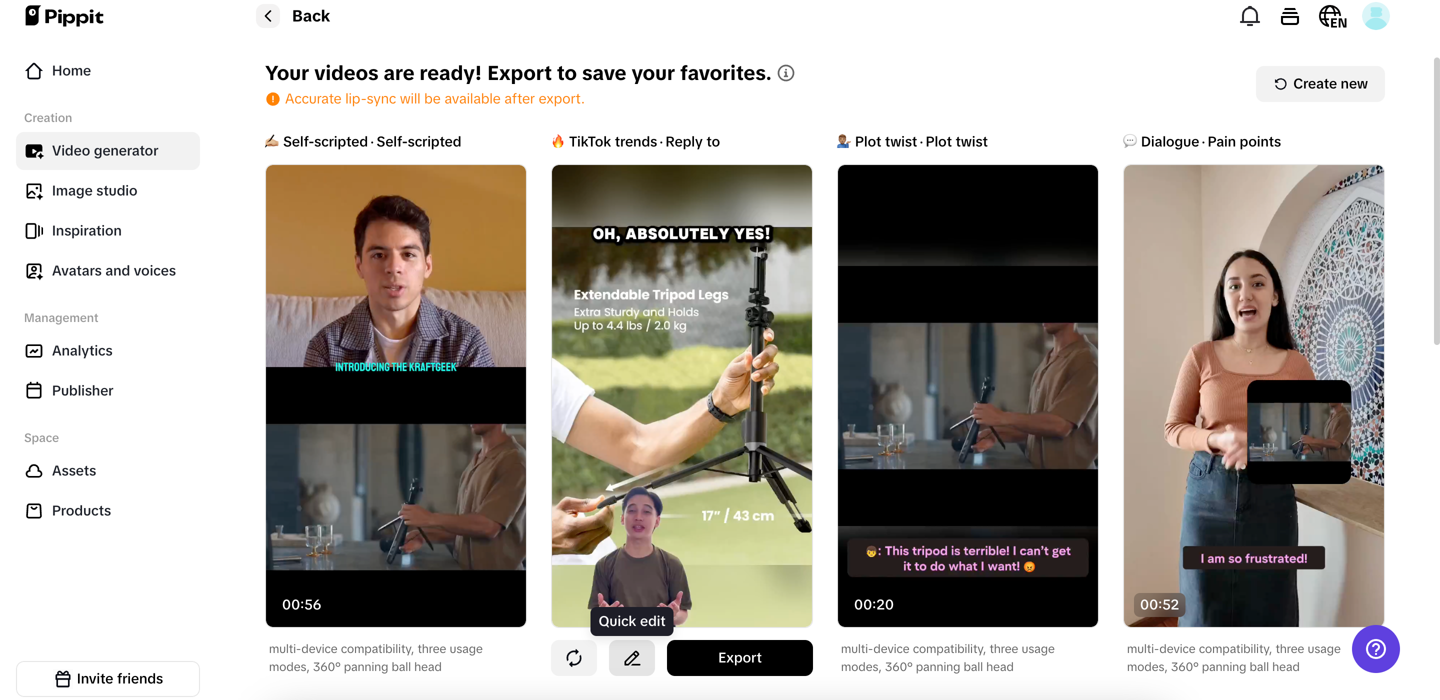 Select and fine-tune your video