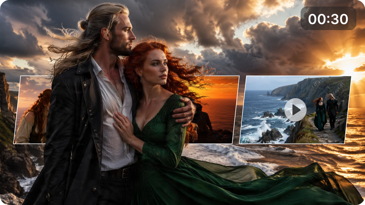 Generate 30-second continuous love stories