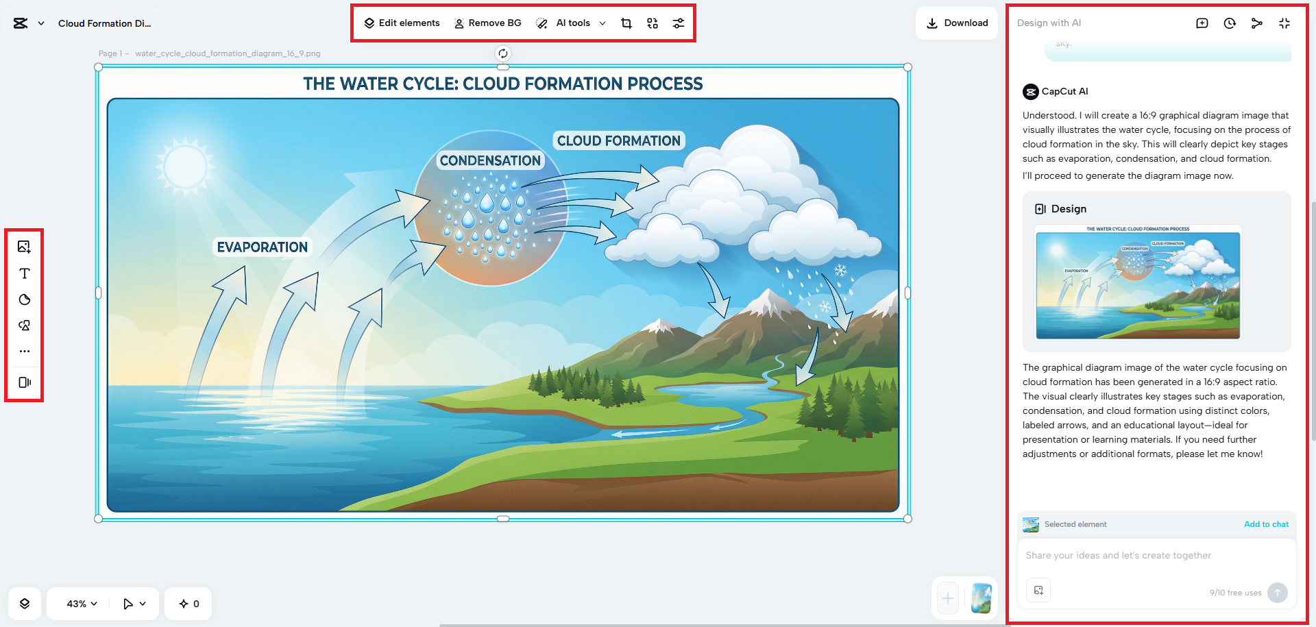 Refine your AI-generated diagram