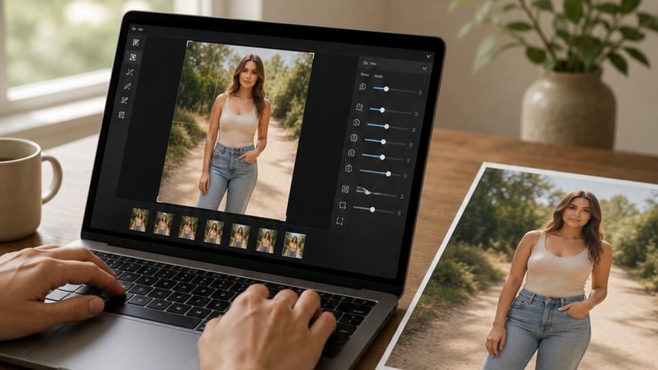 Apps to Make You Look Skinny in Photos — a natural full-body portrait before editing
