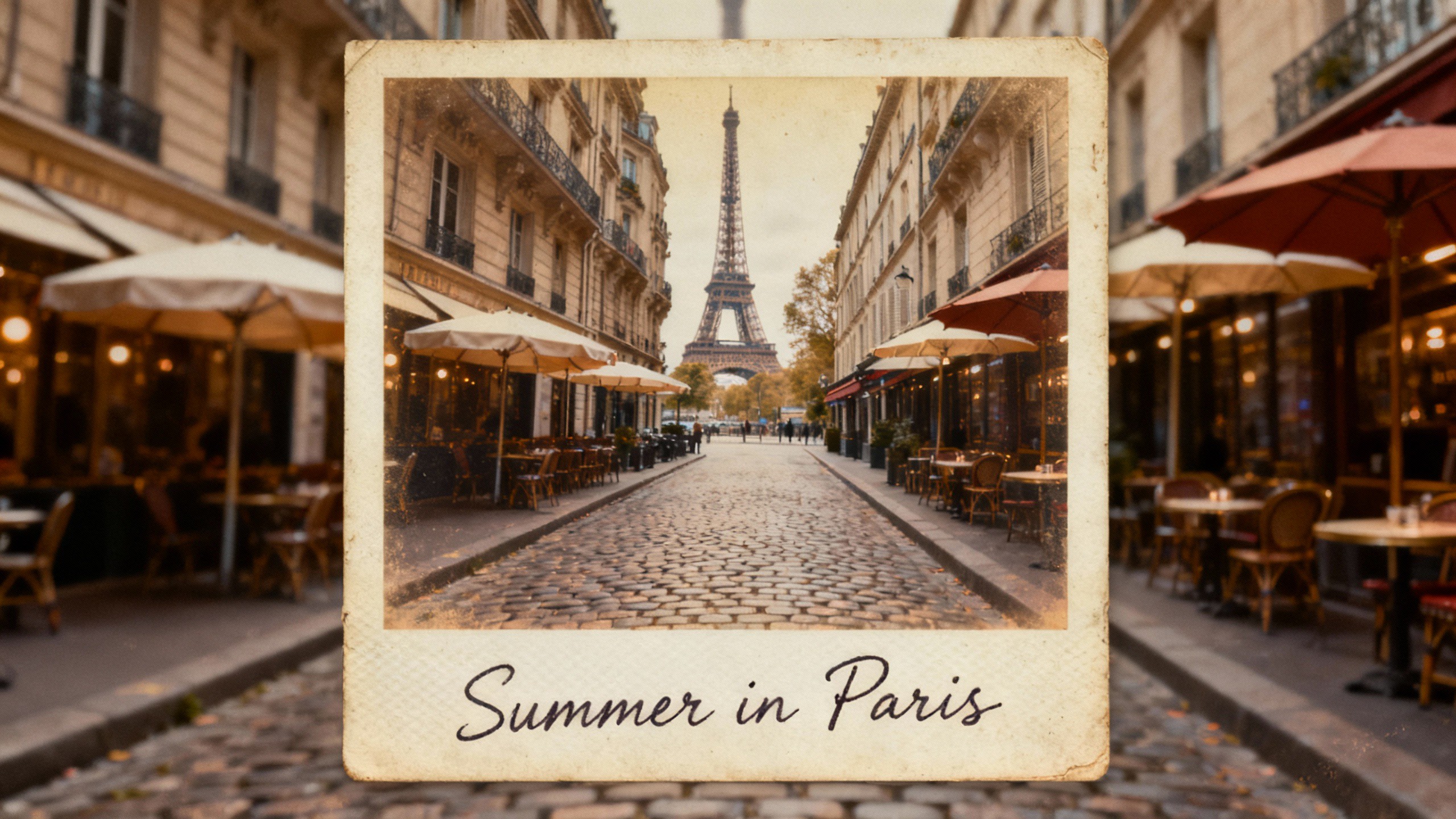 Travel photo with Polaroid effect