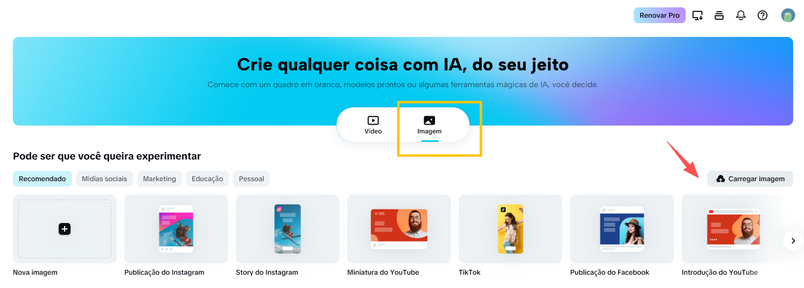 Ferramenta de edição de imagem online CapCut