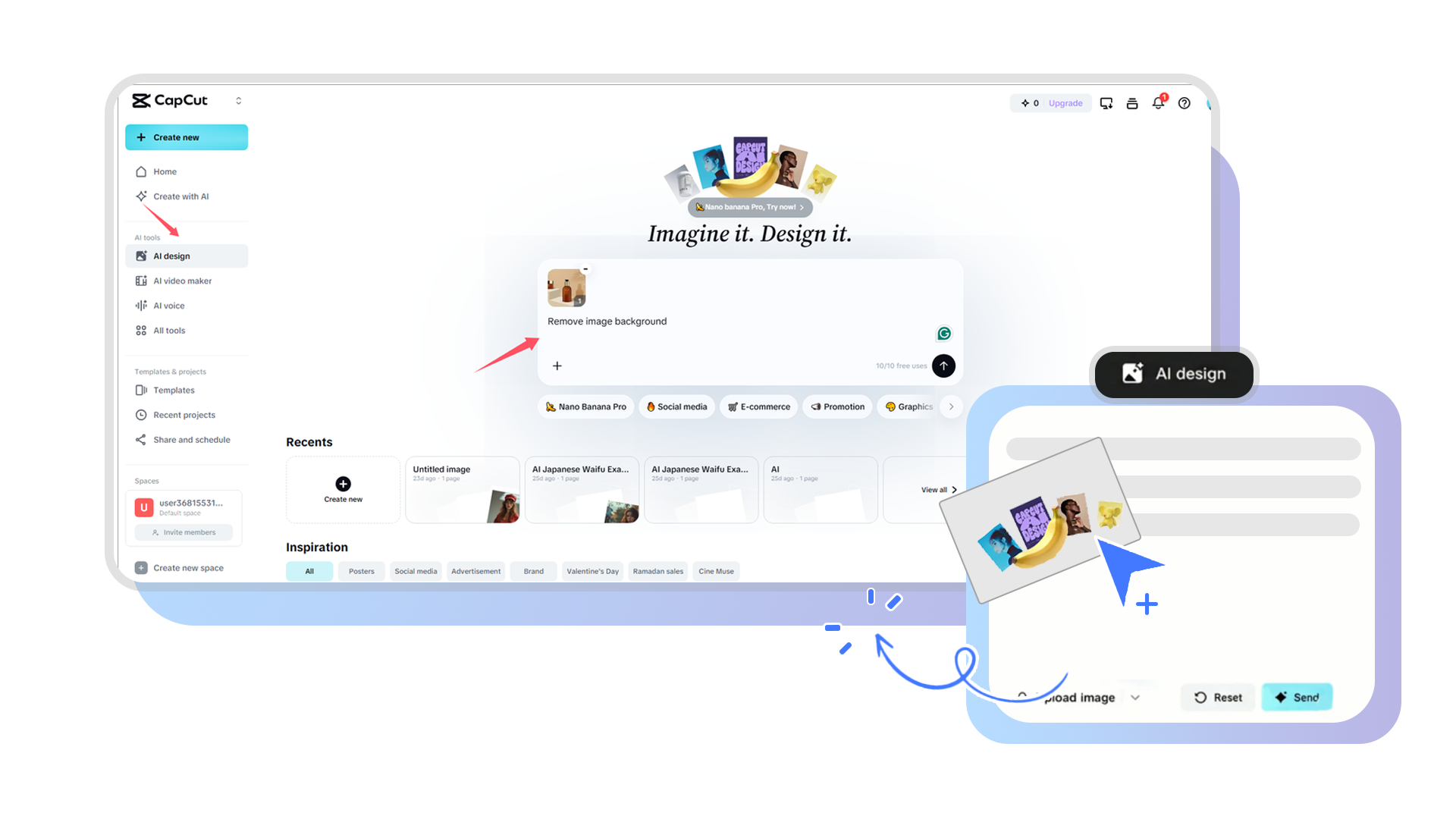 CapCut AI background removal tool