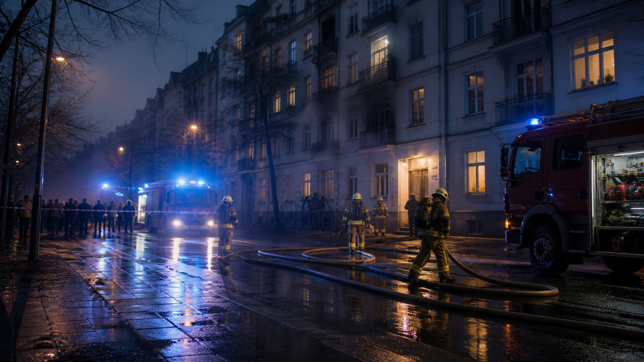 Fictional berlin apartment fire viral video concept: copy and paste an aftermath prompt