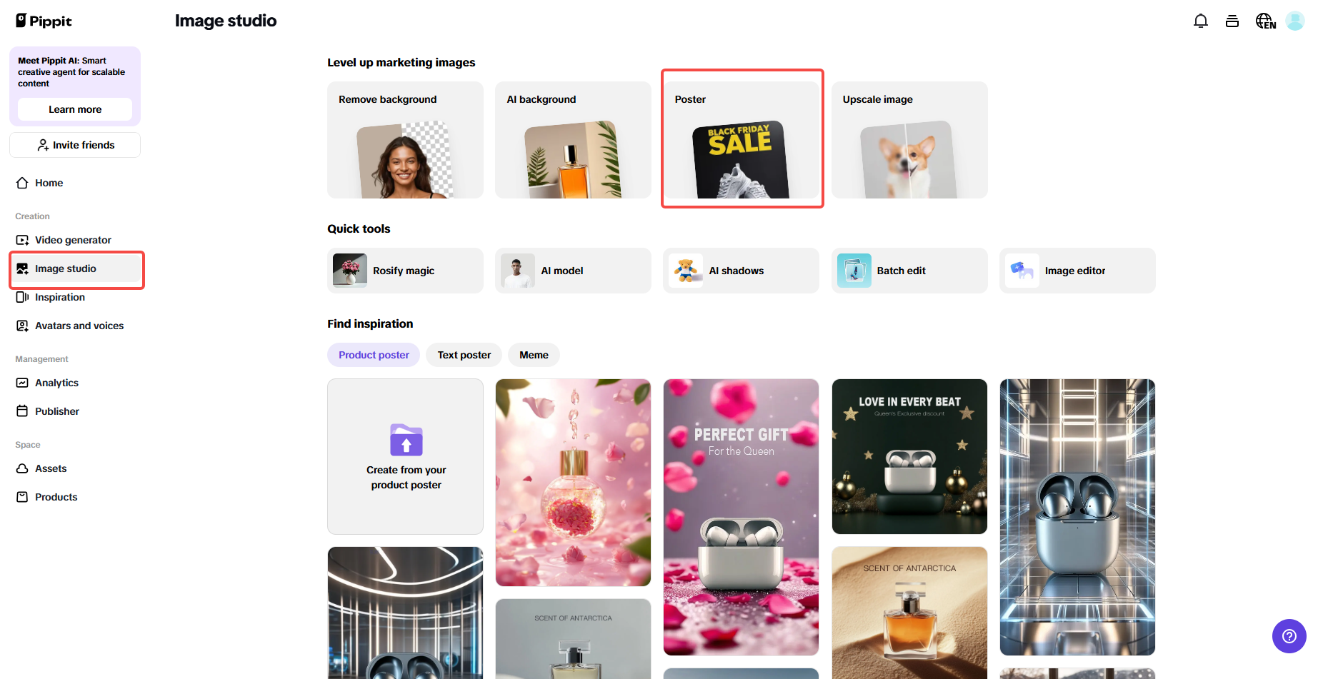 Access the "Poster" feature