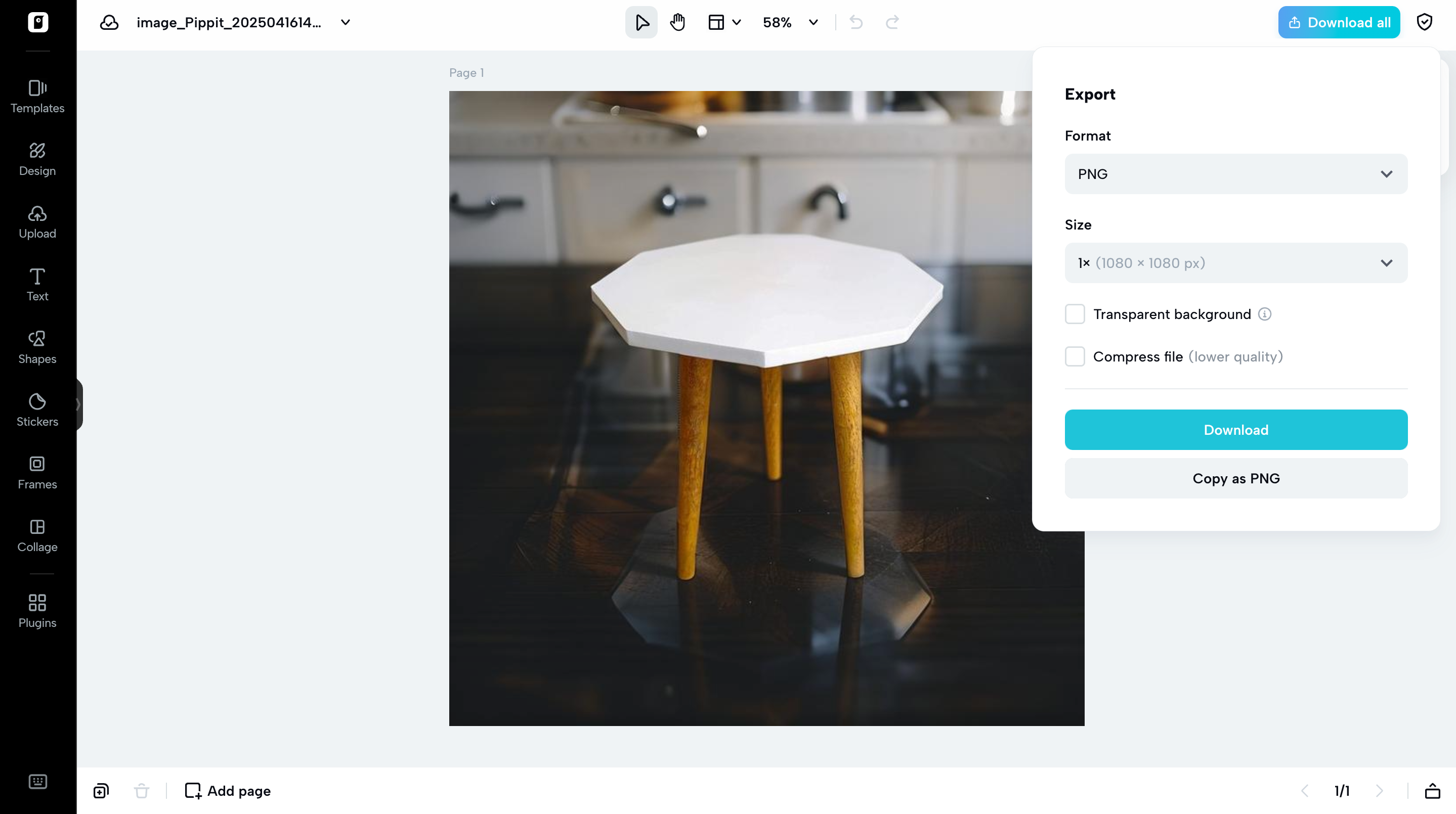 Export your product image