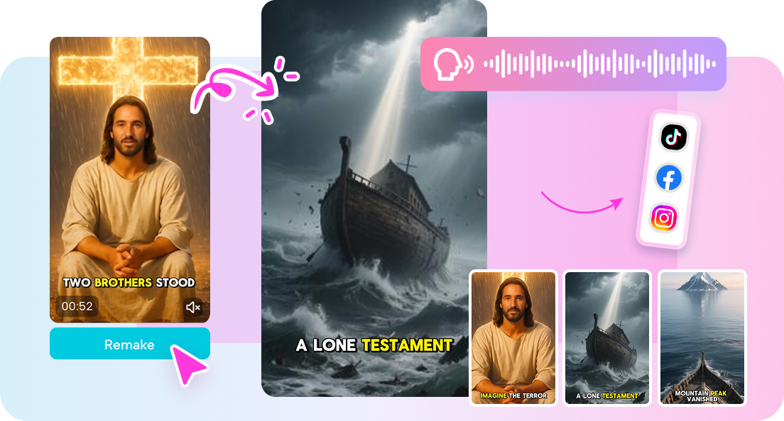 One-click viral styles using an AI video template