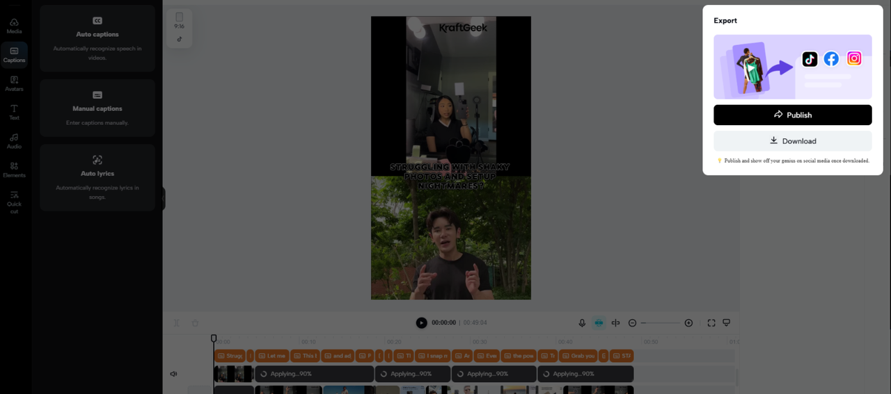 Effortless video publishing
