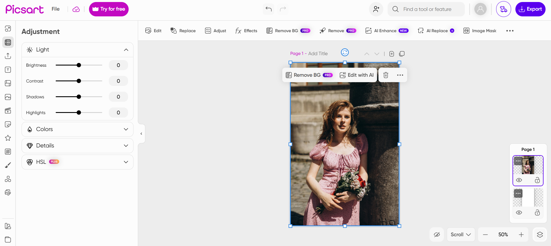 Picsart photo editor interface