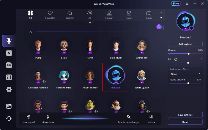 EaseUs VoiceWave interface