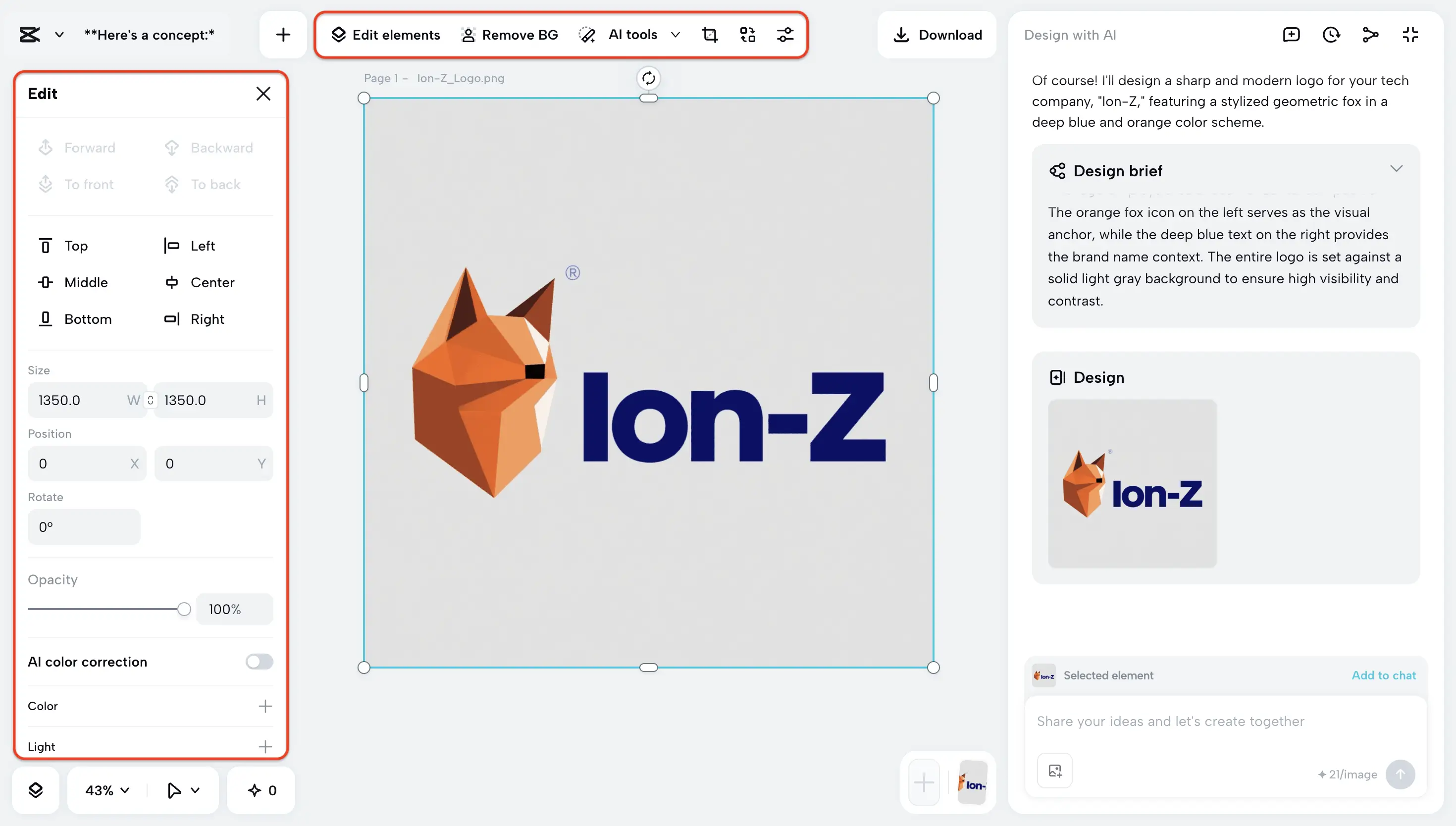 Generate and Refine the AI-Created Concept
