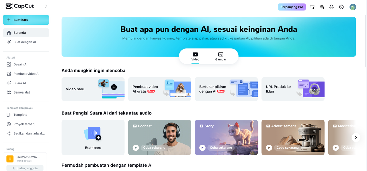 tingkatkan akun Anda