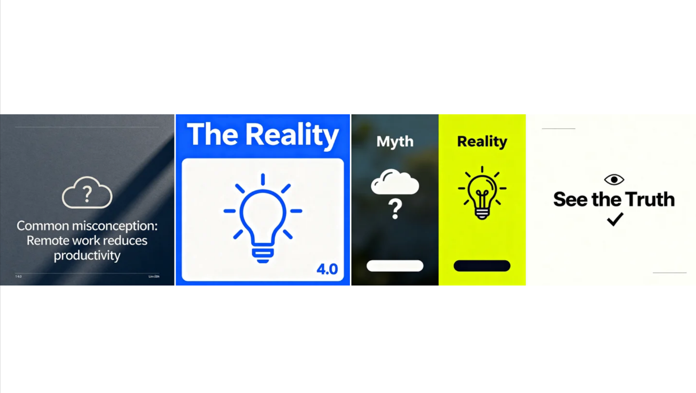 Gráfico de mito vs realidad para carrusel en LinkedIn