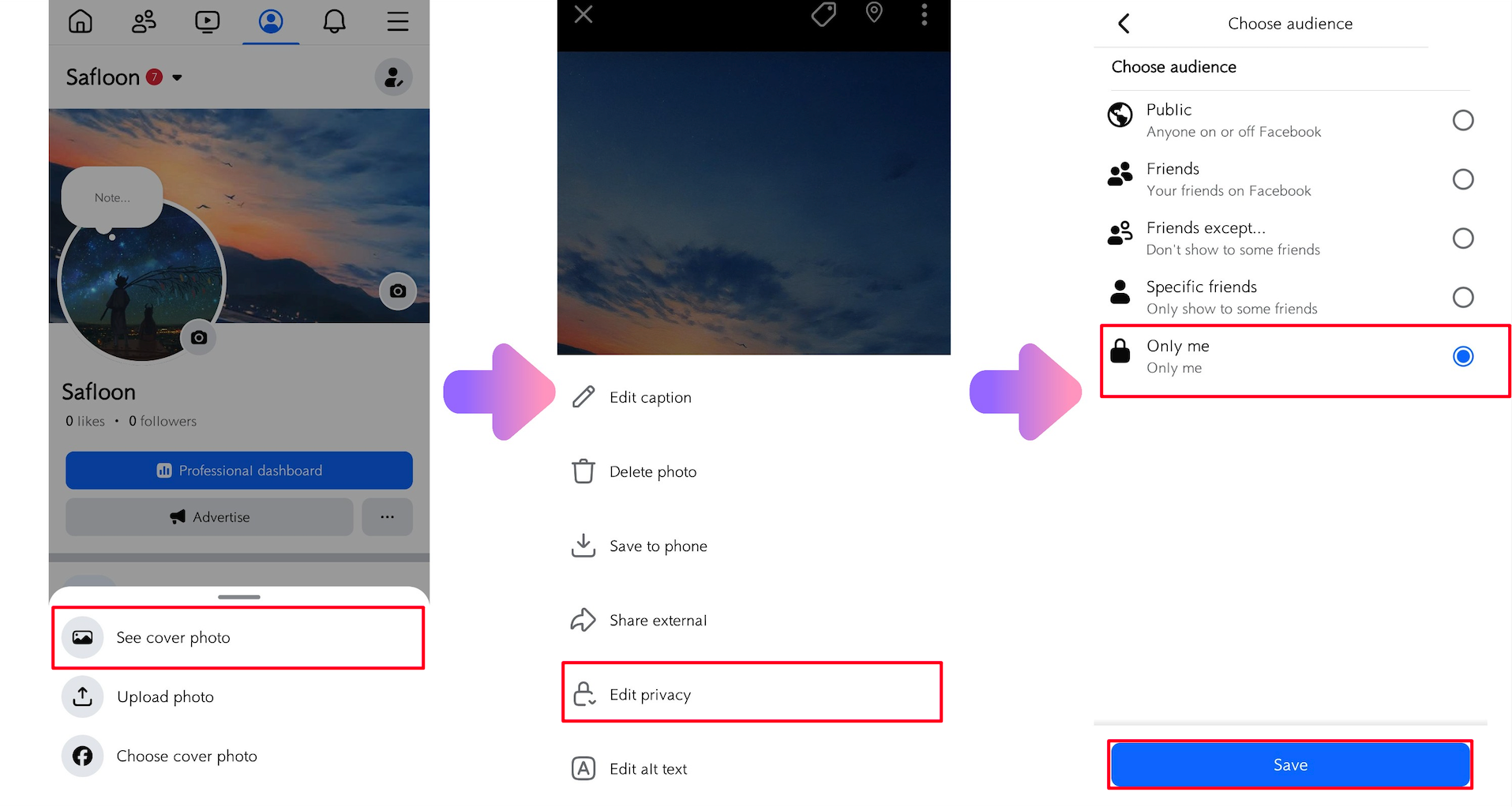 Cách đặt ảnh bìa Facebook ở chế độ riêng tư