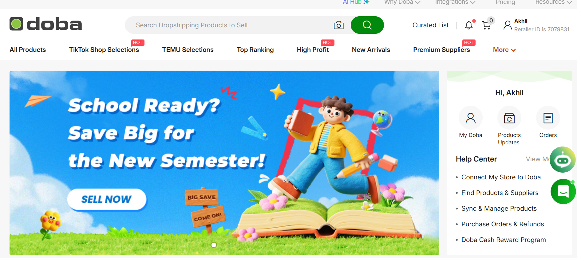 Doba - dropshipping suppliers for Amazon