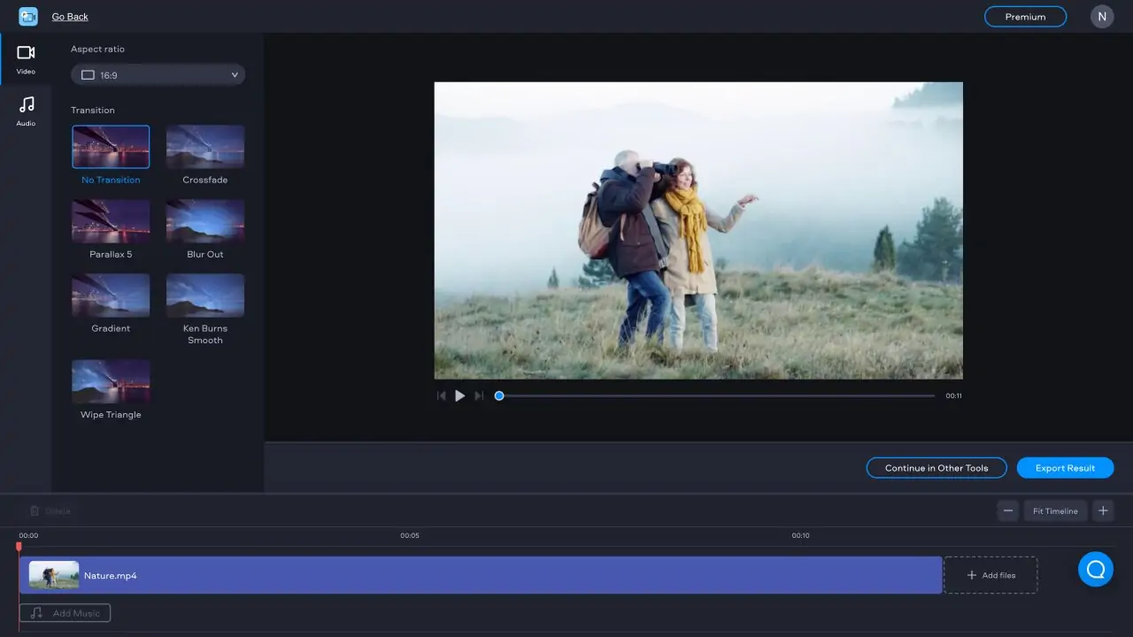 Interface of Fastreel - one of the best free online video editors for YouTube