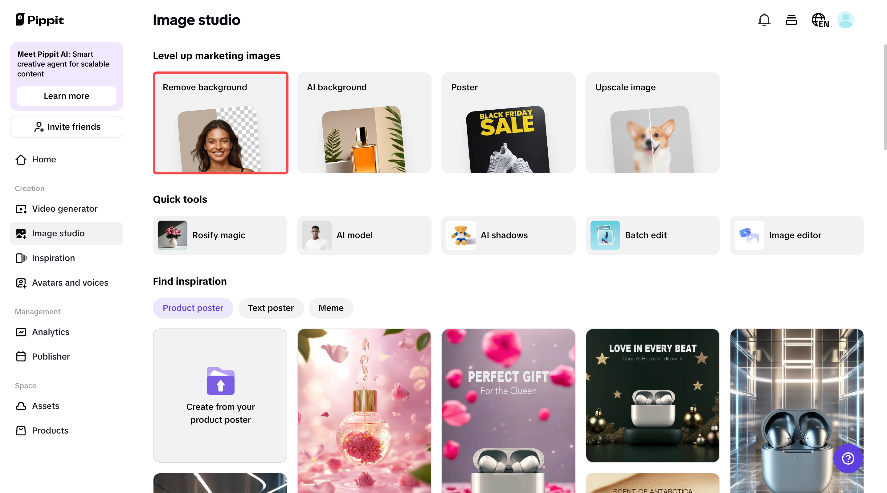 Pippit to delete image background online free