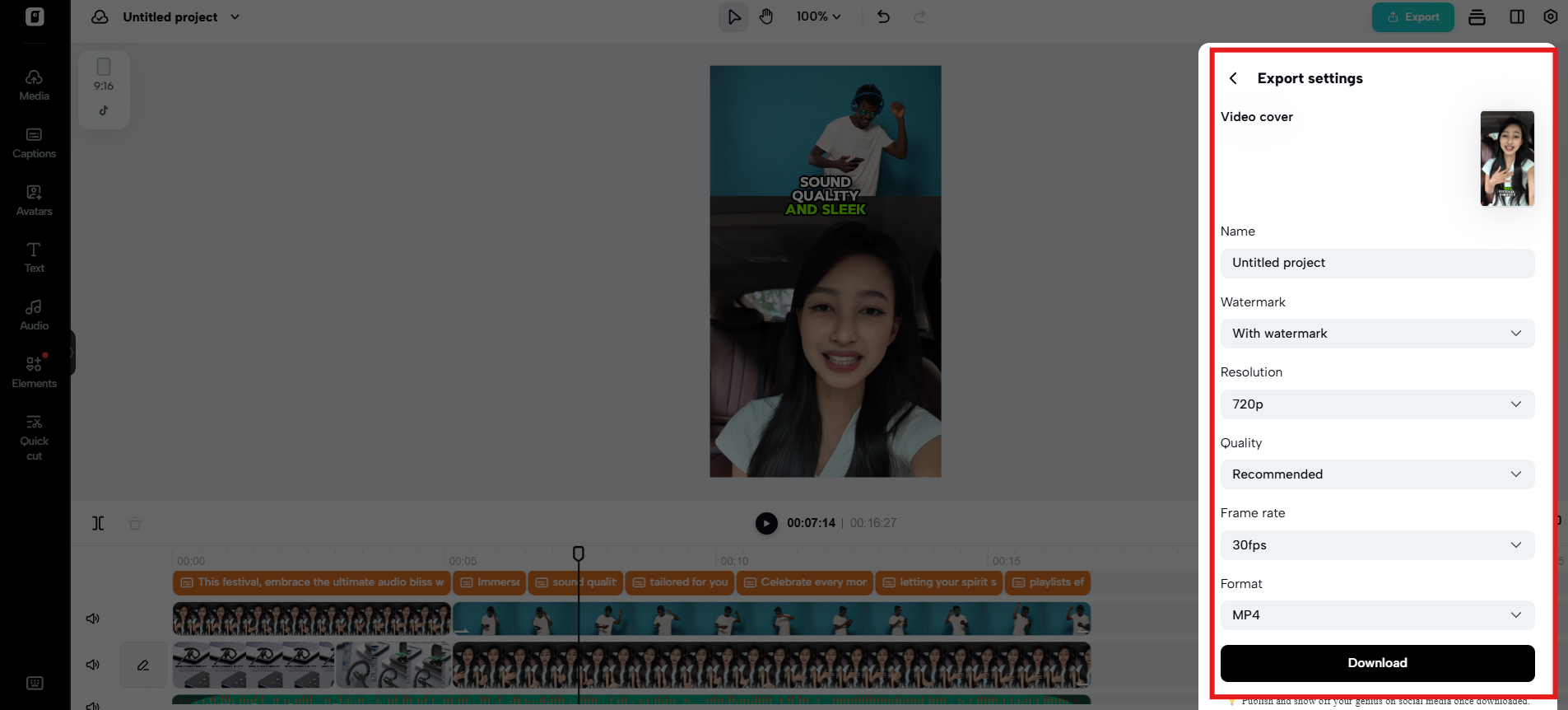 Export video