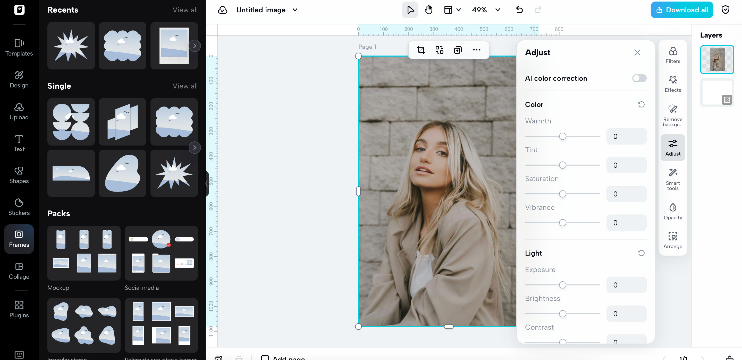 Ajuste e edite sua imagem.