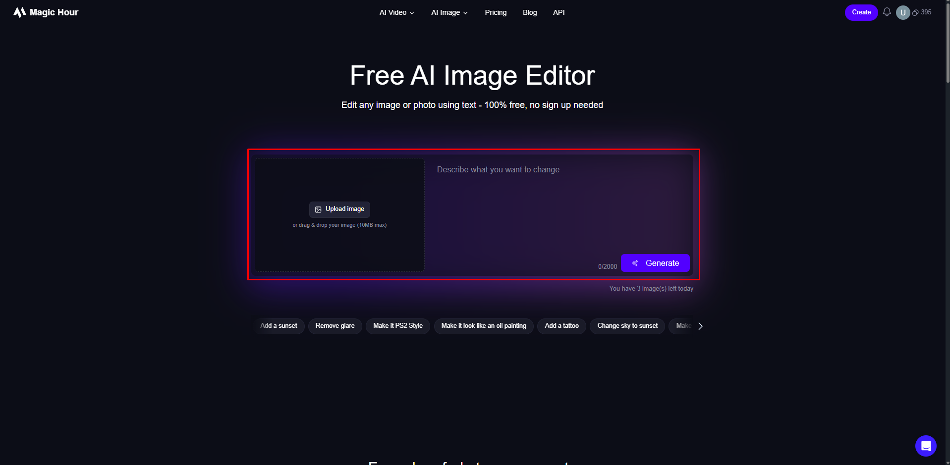 Uploading an image to Magic Hour AI