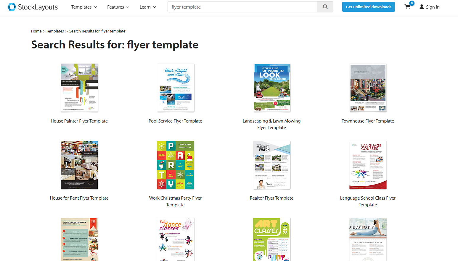 StockLayouts flyer template
