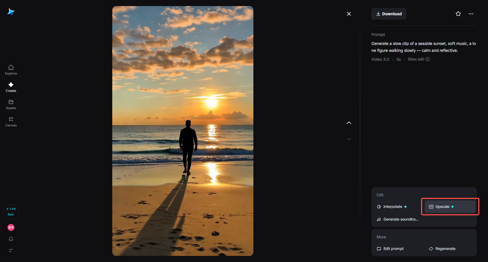 Dreamina AI HD upscale