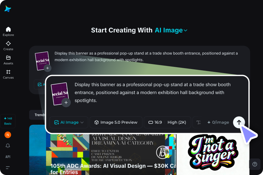  Describe your mockup scene or upload banner design