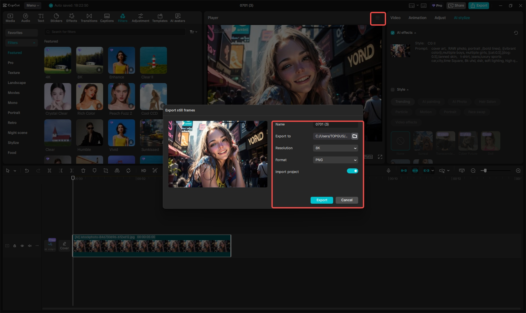Export the cartoon avatar image