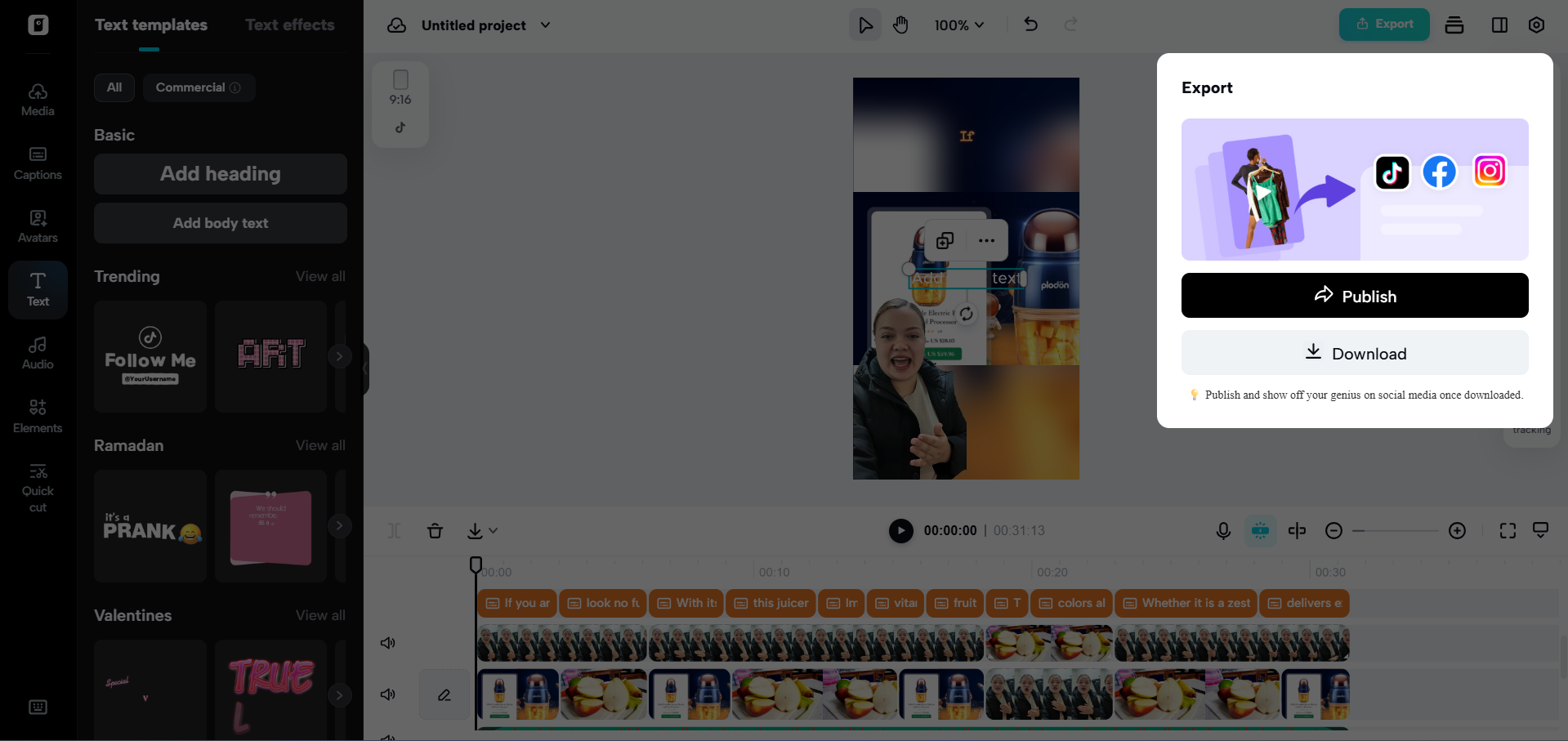 Export and share your videos