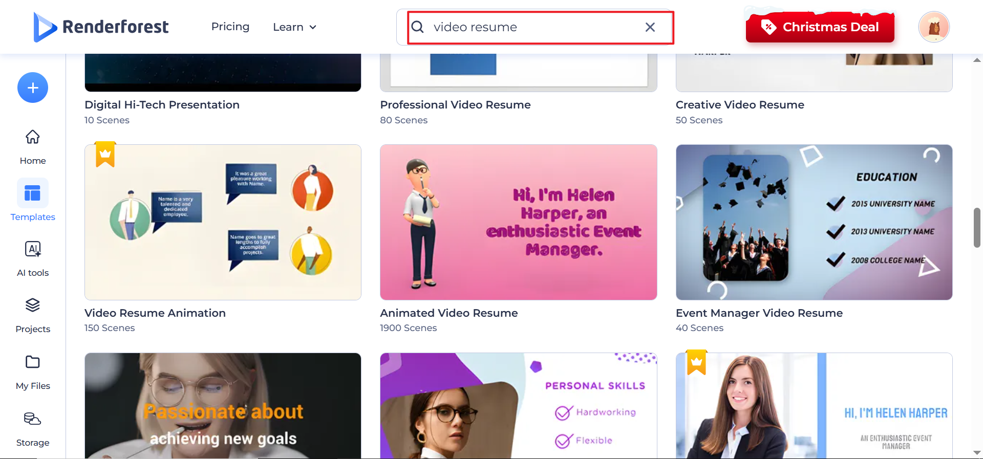 テンプレートを選択