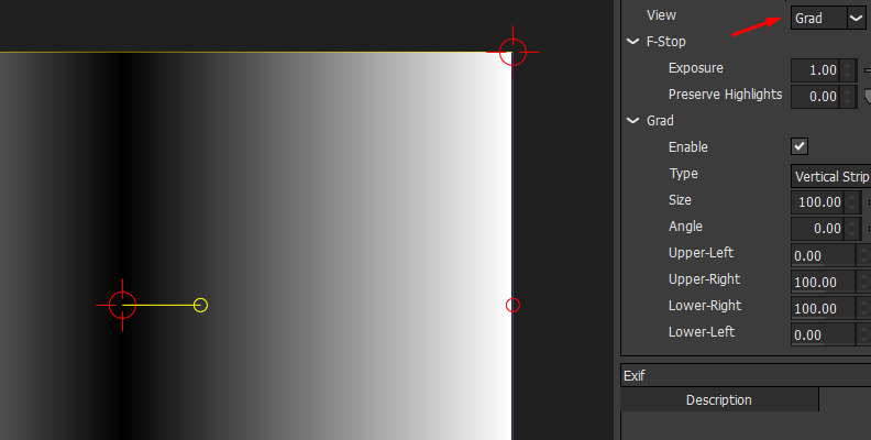 Use Grad control to darken
